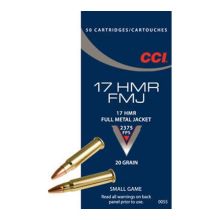 CCI Munitions 17 HMR 20gr FMJ x50