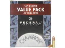 Federal Champion Target Ammunition 22 Long Rifle 36 Grain Plated Lead Hollow Point #745 Box of 525