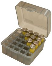 MTM Flip-Top Shotshell Box 12/16/20 Gauge Up To 3" 25-Round Plastic Clear Smoke
