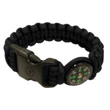 UST Paracord Survival Bracelet Compass 8" Black