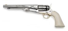 Pietta Black Powder Revolver 1860 Army Old Silver Grant .44