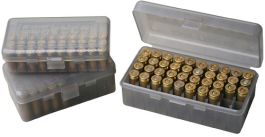 Details about    50 Round 38357 Cal Slip Top Handgun Ammo Box Clear Smoke 