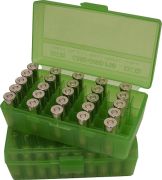 MTM P50-38 Ammo Box 38 Special, 357 Magnum Clear Green