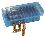 MTM P50SS Side-Slide Pistol ammo boxes 50 round 9mm 380ACP Clear Blue