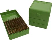 MTM RM-100 Ammo Box 100 Round Flip-Top 22-250 243 308 Win 220 Swift Green   